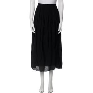Anna October Black Viscose Ruffle Embellishment Midi Length Skirt Size XS